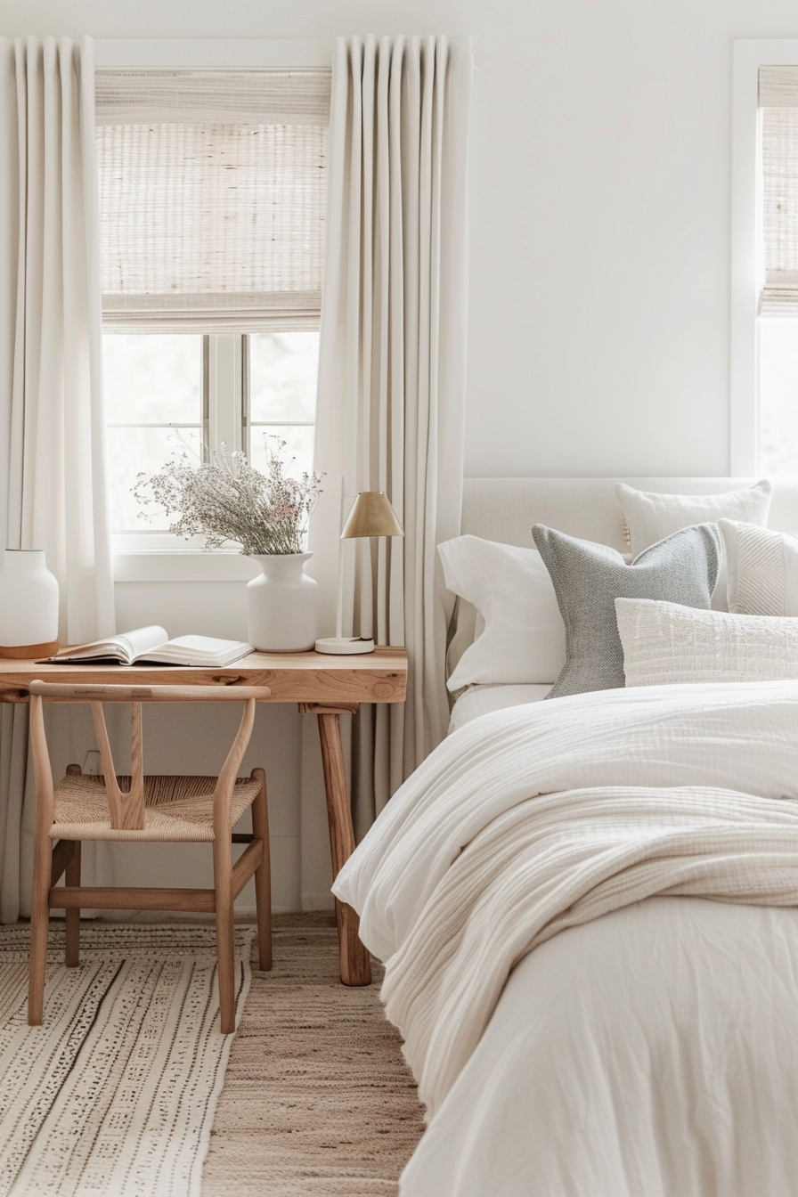 Light-colored furniture and textiles