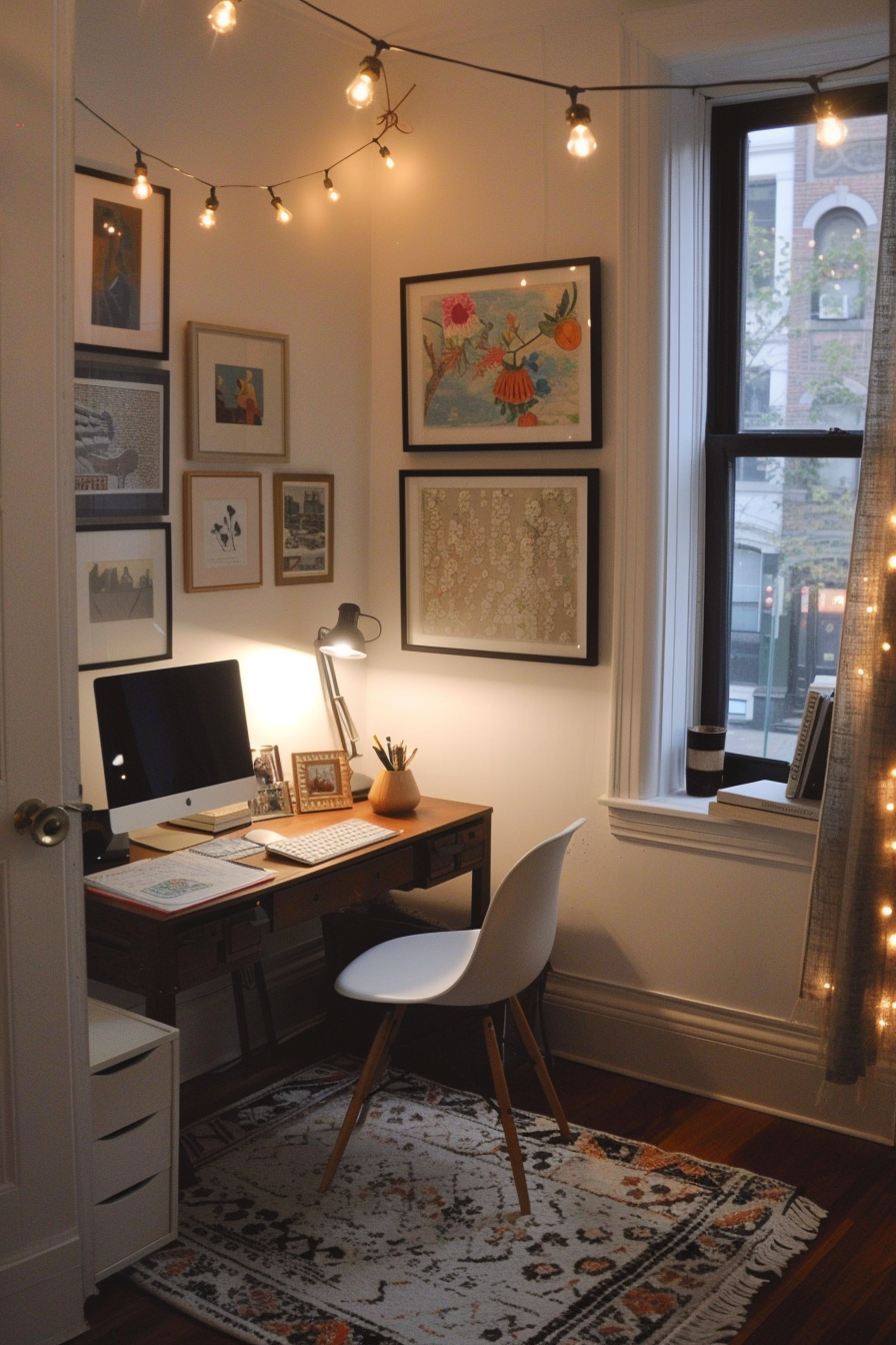 Task and ambient lighting in a small office