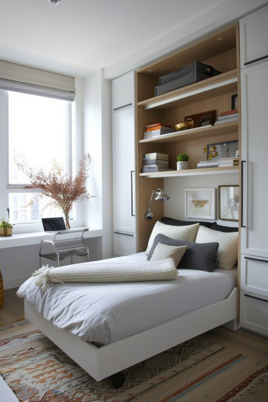 Murphy bed folded into the wall