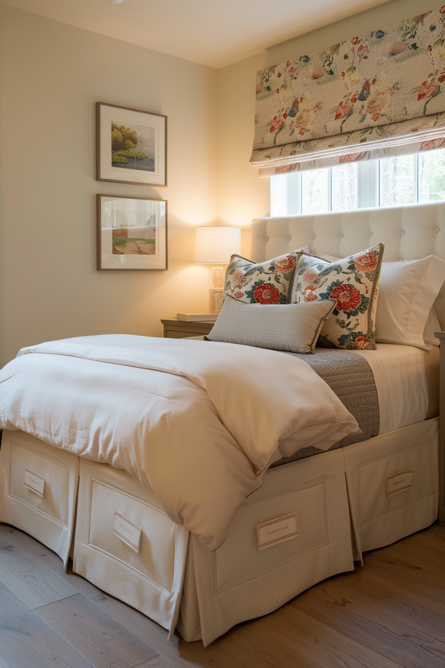 Neat and organized under-bed storage