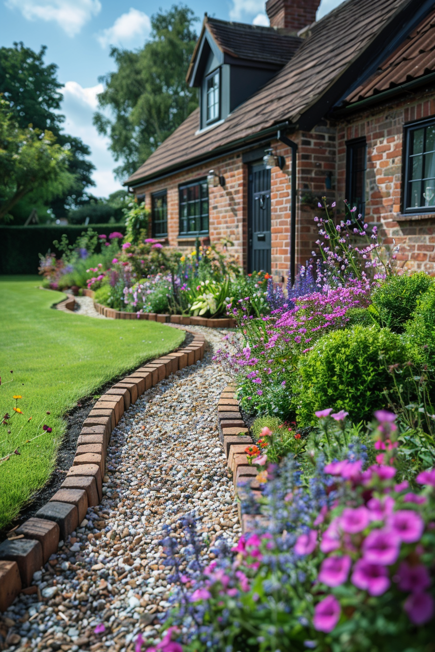 Edging with bricks or stones to define spaces