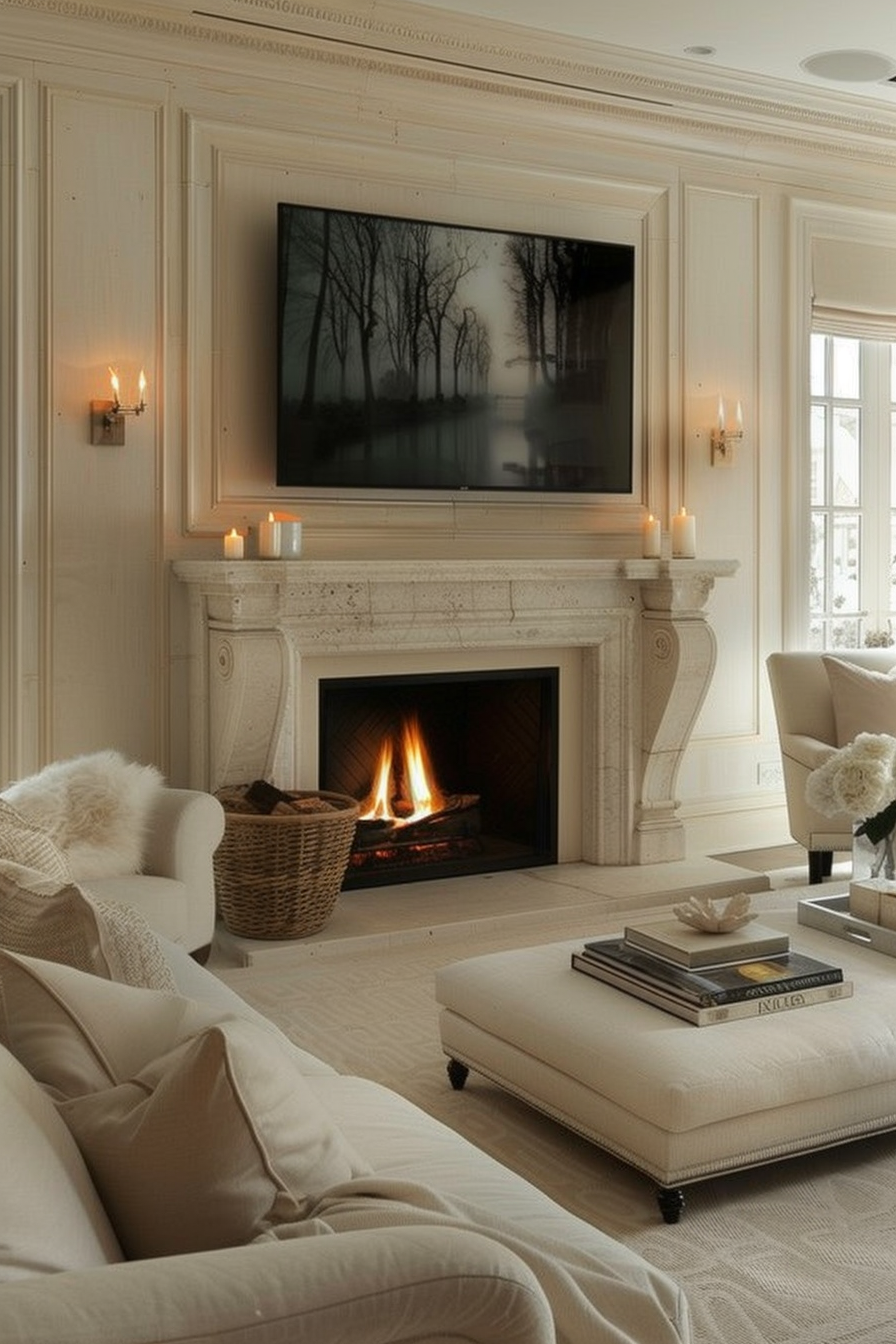 Fireplace and TV combo for luxury feel