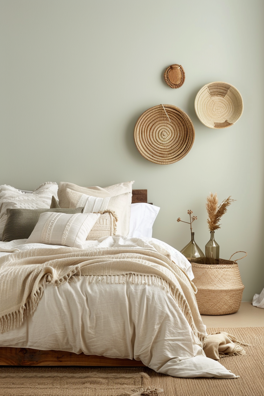 Mix textural elements with framed pieces