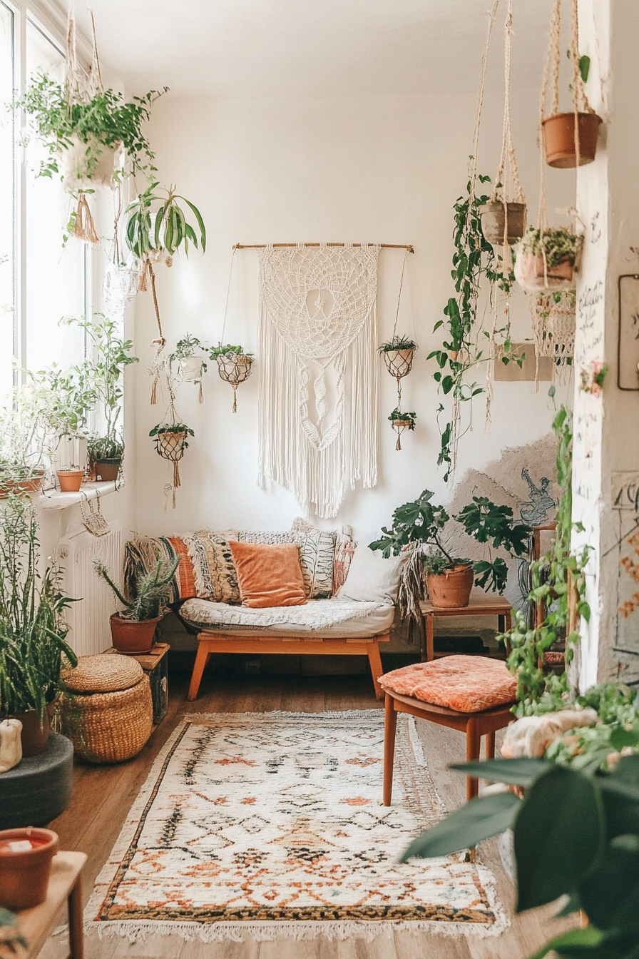 DIY Boho decor with macramé and upcycled furniture