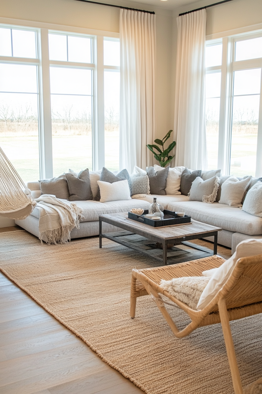 Relaxed coastal living room with comfortable, casual furniture.