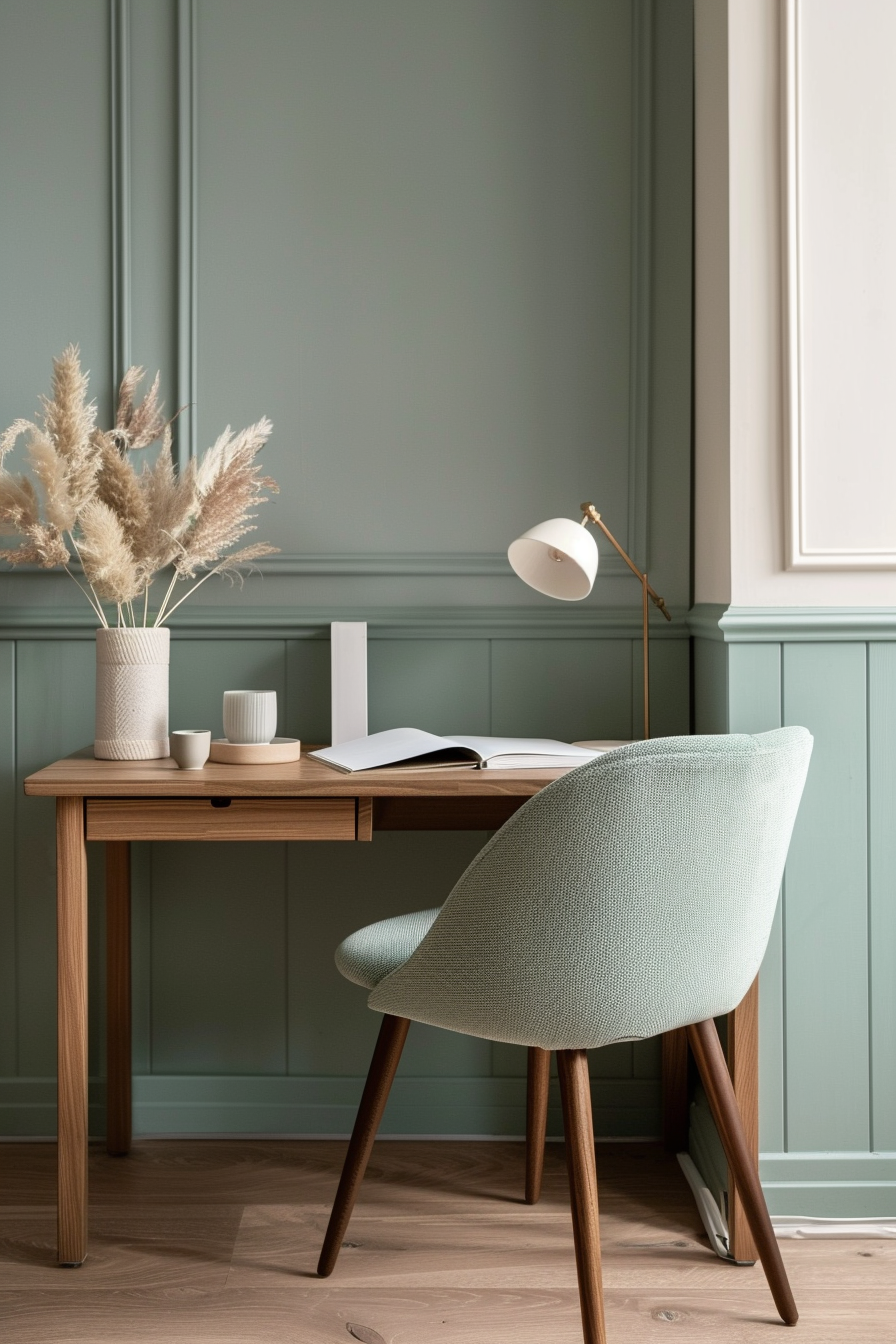 Feature wall with soft, muted tones