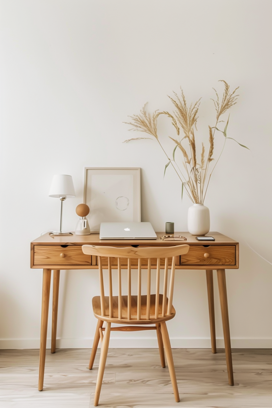 Minimalist desk setup with sleek furniture