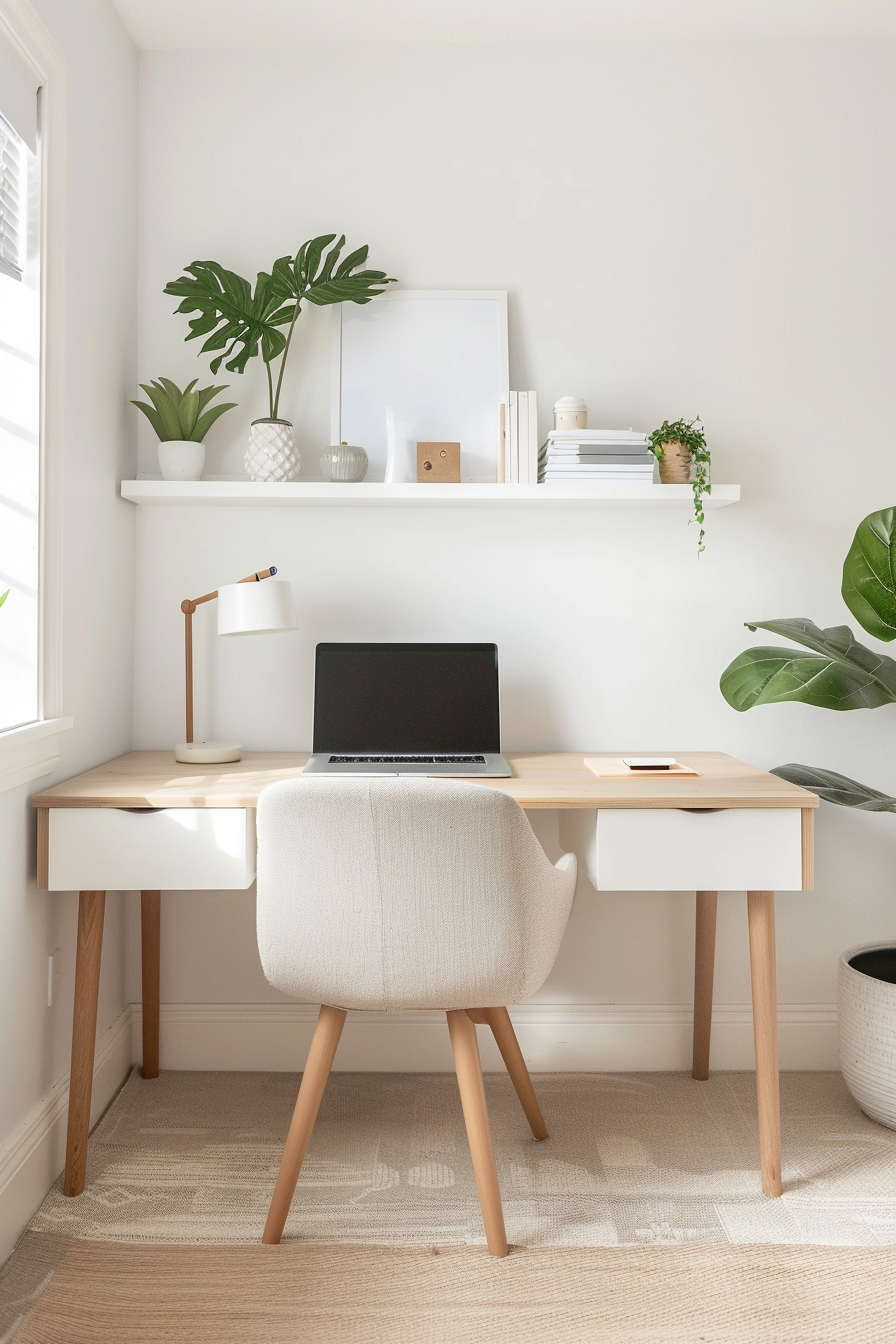 Clutter-free minimalist desk setup