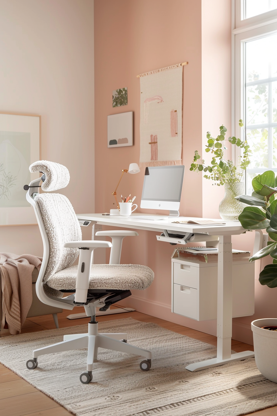 Ergonomic chair with adjustable height and lumbar support