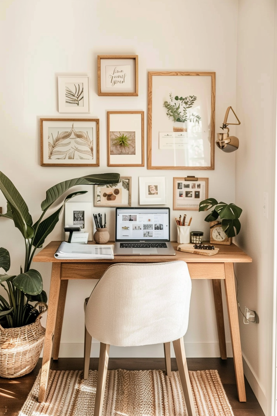 Personalized desk with decor and inspirational quotes