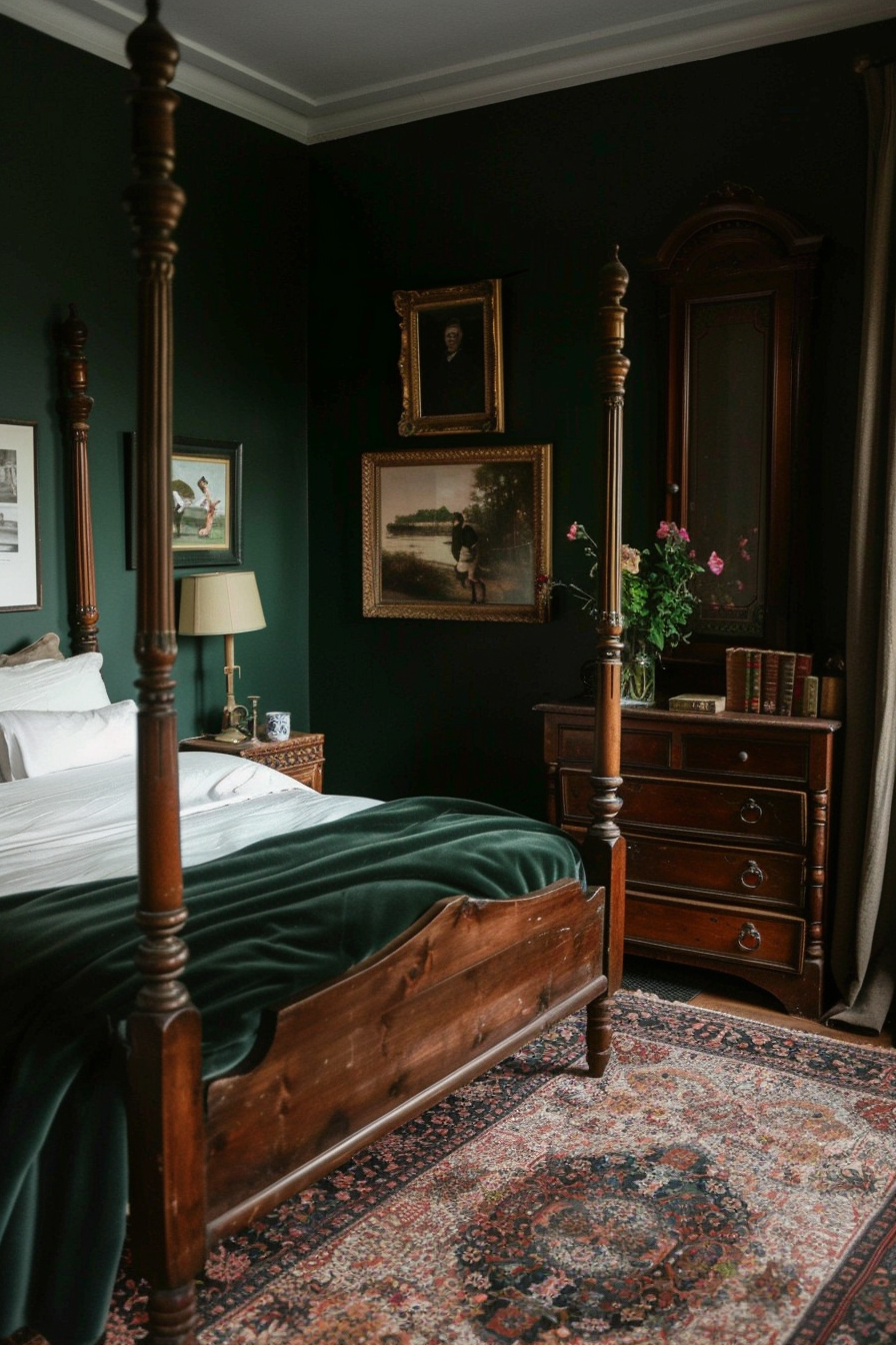 A cozy bedroom with vintage charm