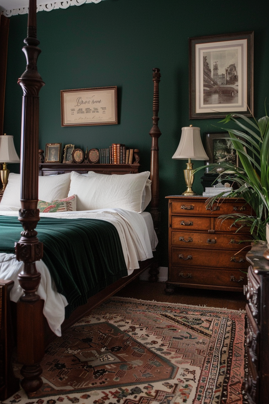 A cozy bedroom with vintage charm