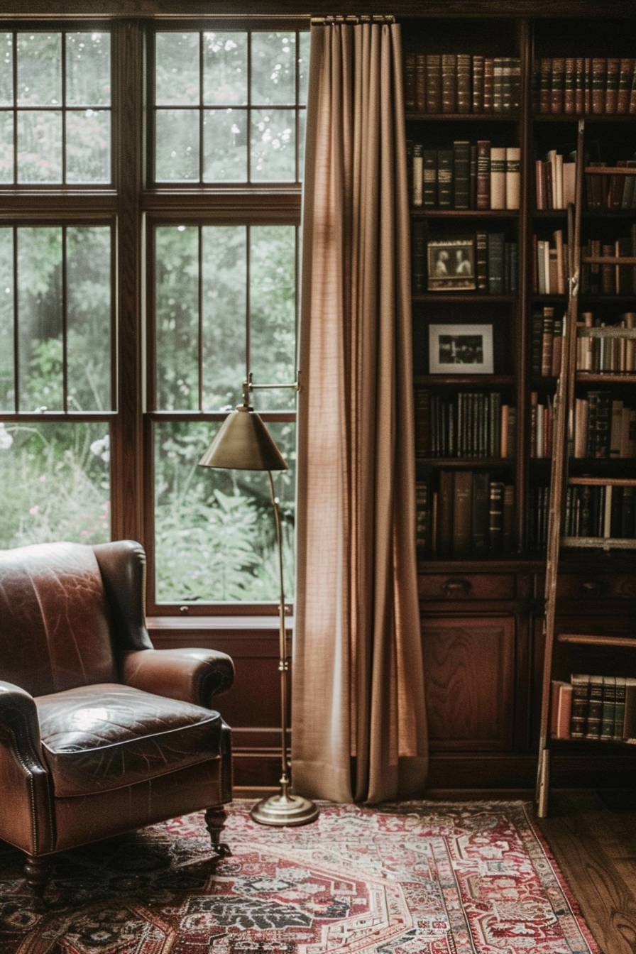 A home library with vintage charm