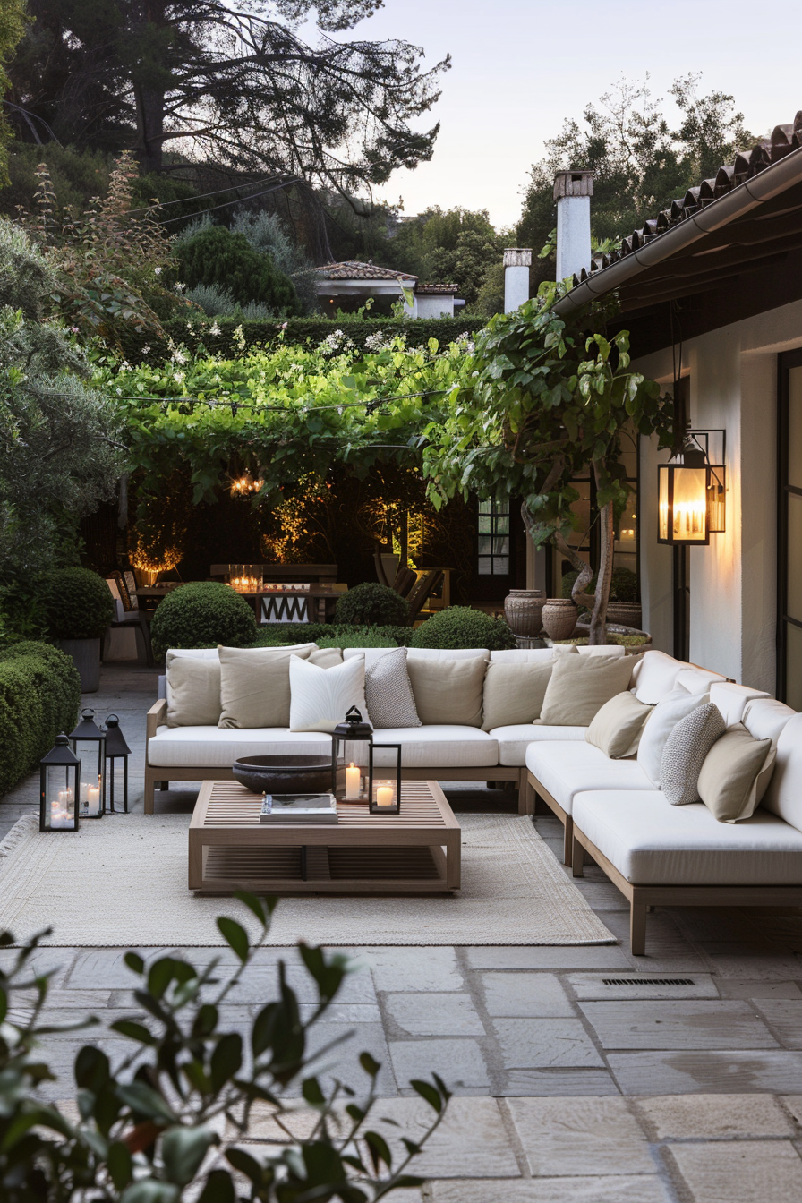 Inviting patio with modern Italian furniture