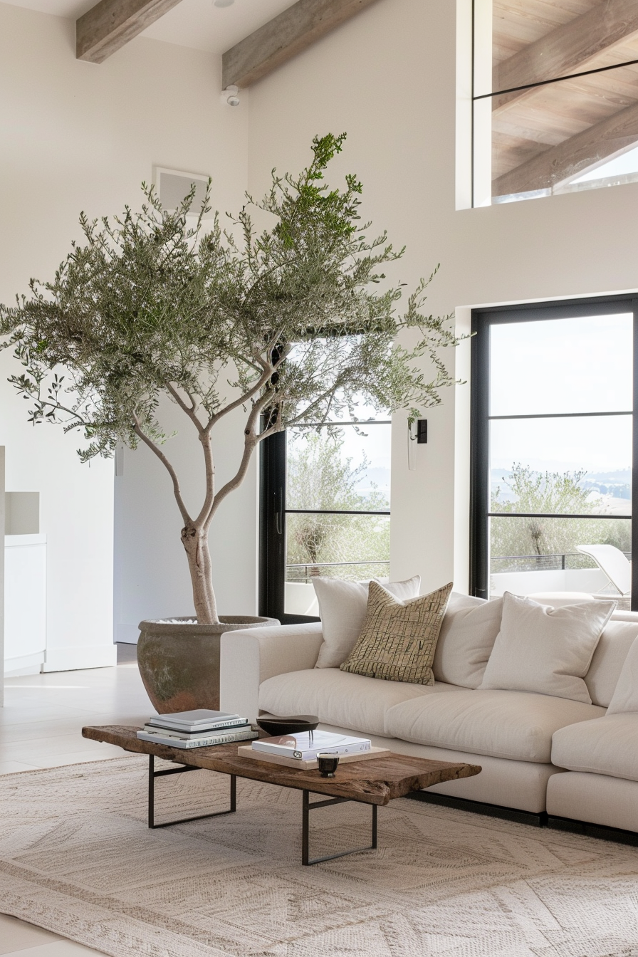 Potted plants in ceramic planters