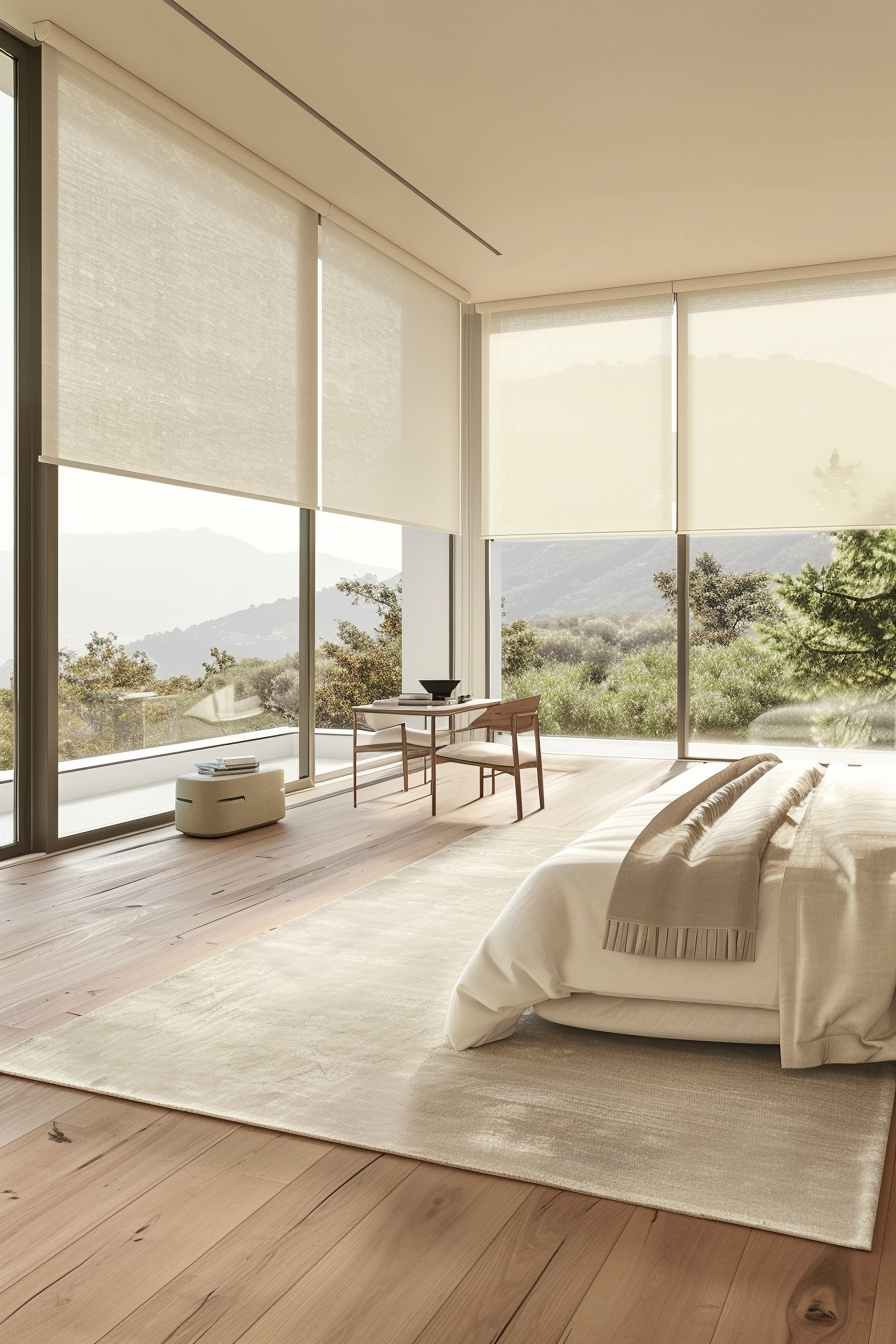 Smart technology enhancing comfort in an Italian modern bedroom