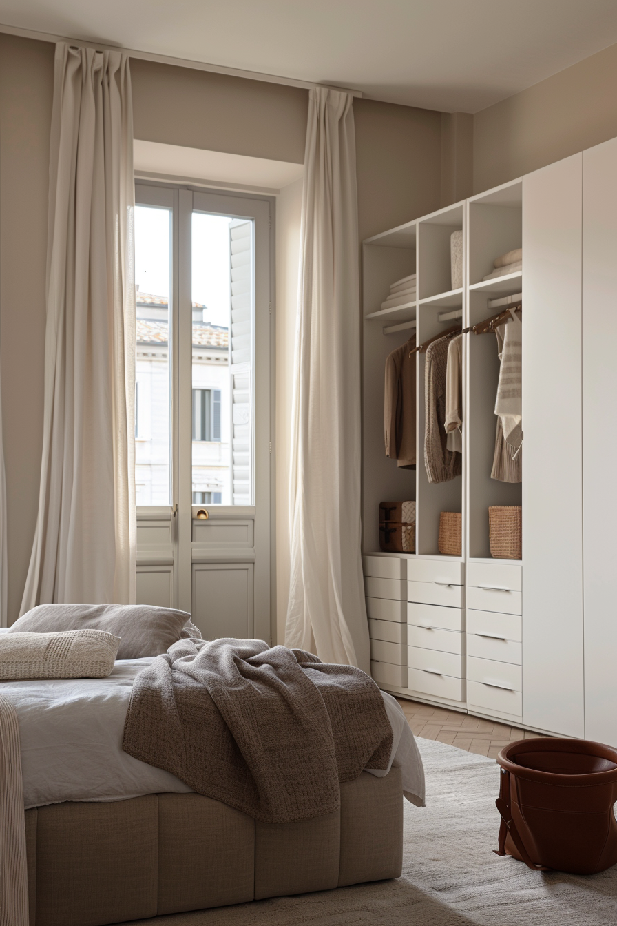 Clutter-free and organized Italian modern bedroom