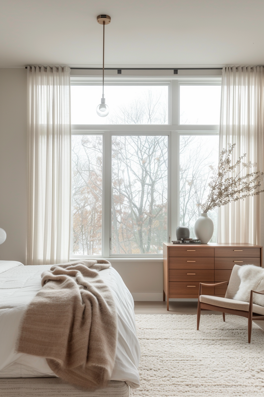 Italian modern bedroom with mid-century modern furniture