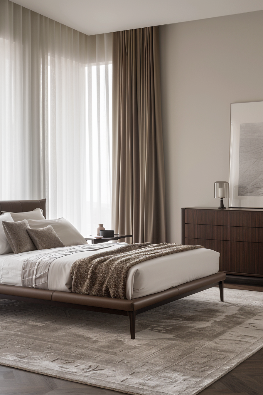 High-quality Italian furniture in an Italian modern bedroom