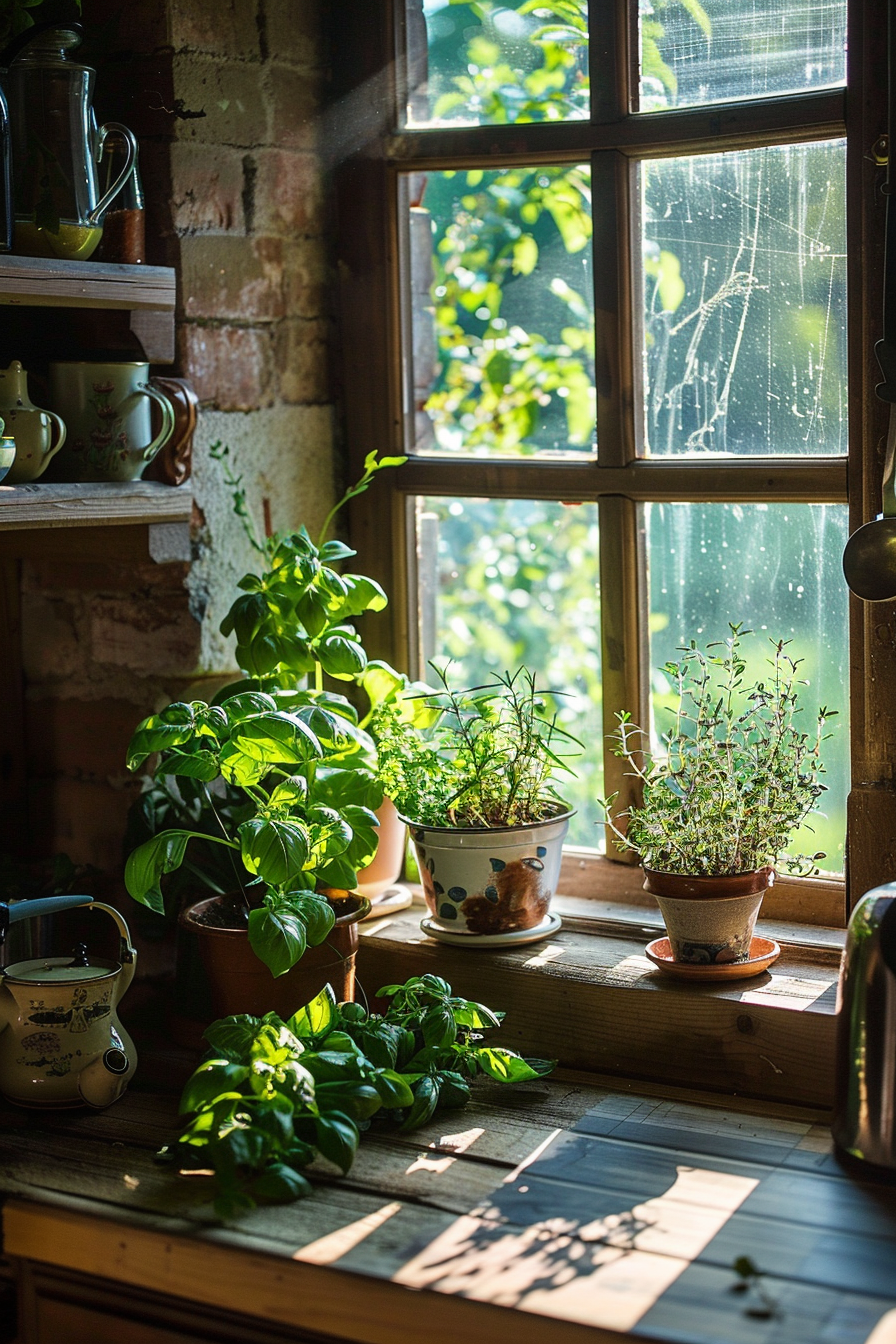 Indoor plants thriving with optimal sunlight.