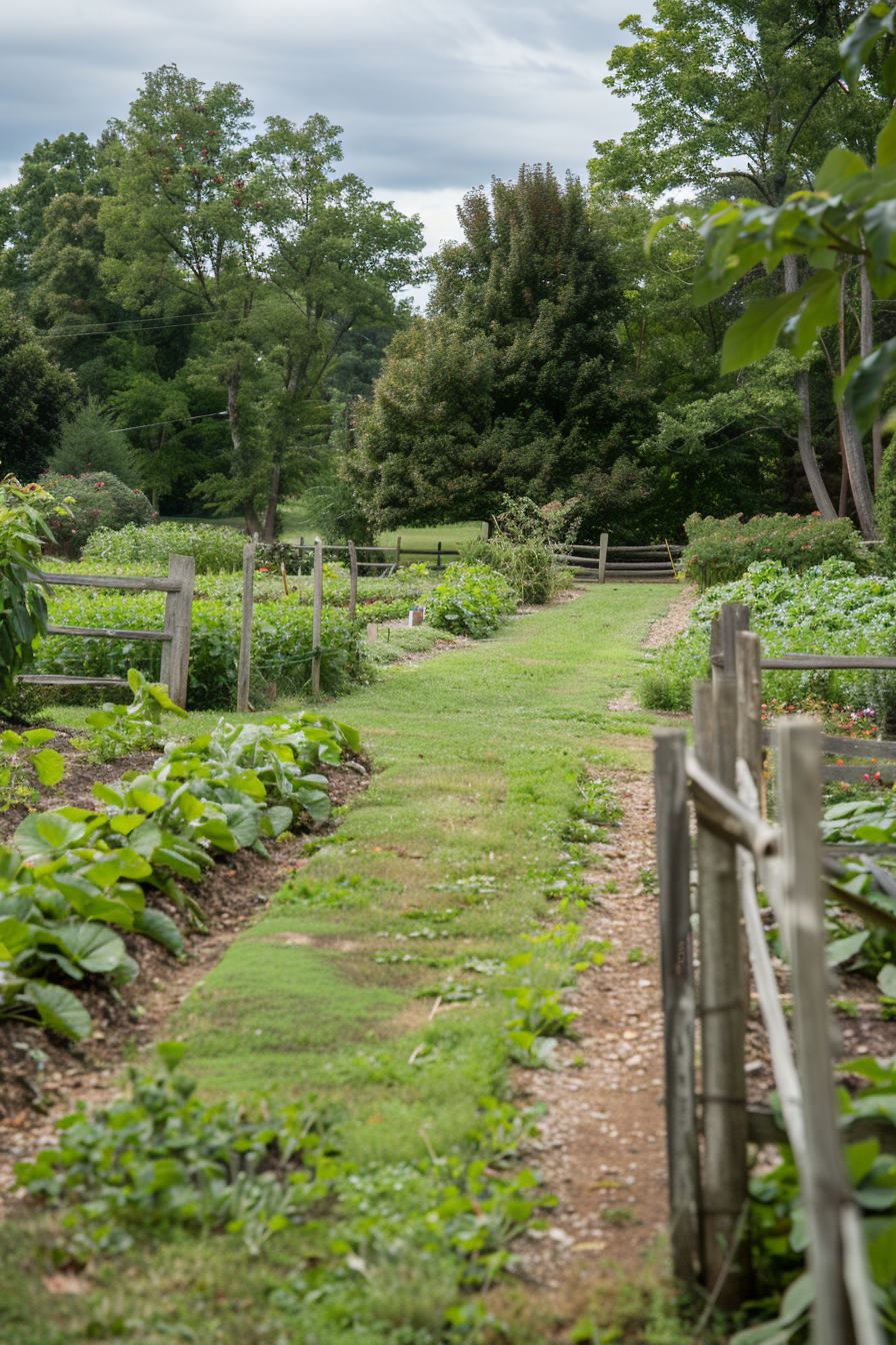 Vegetable garden with cover crops and healthy soil.