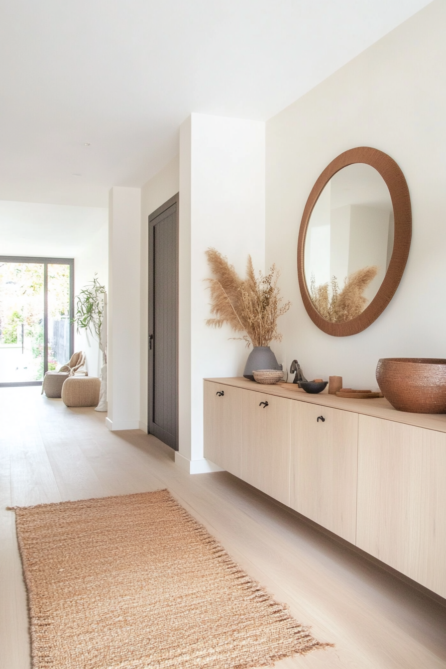 Modern art and practical storage in home entrance