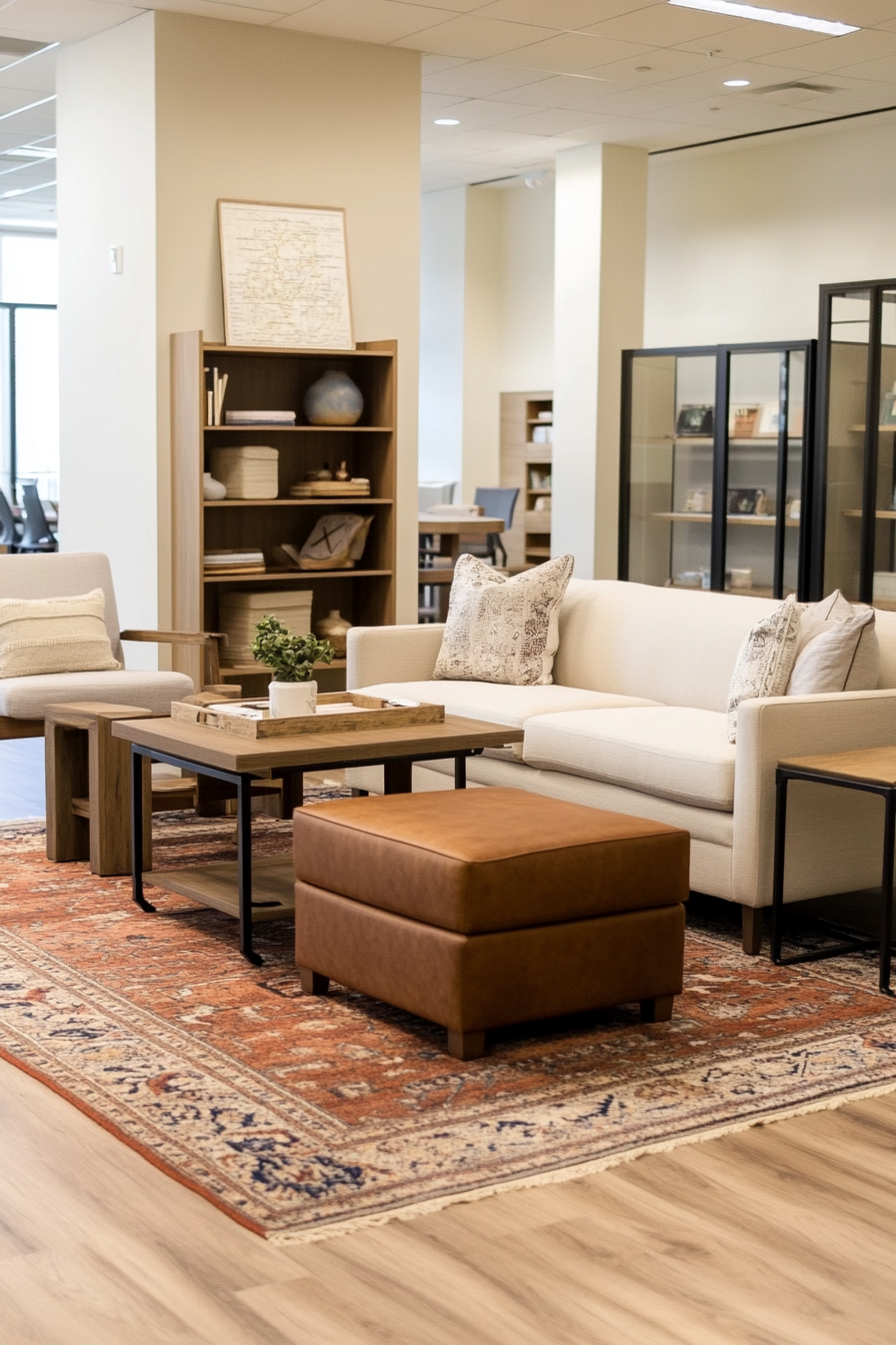 Versatile multi-use room with rearrangeable furniture