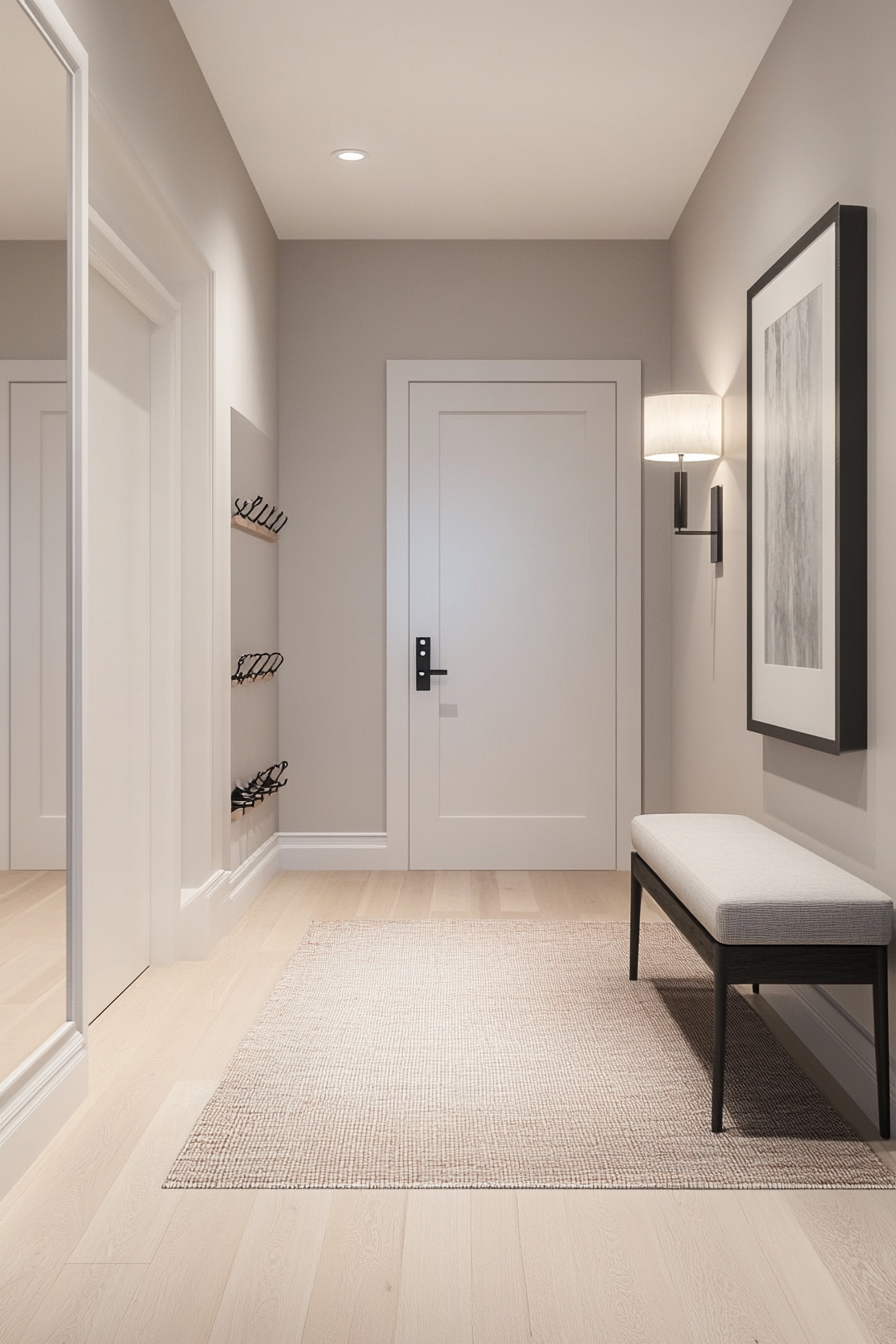 Streamlined hallway with neutral color palette