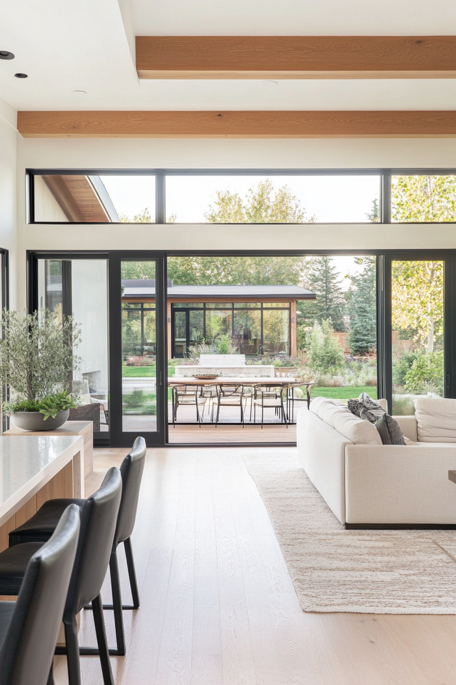 Contemporary outdoor furniture and landscaping