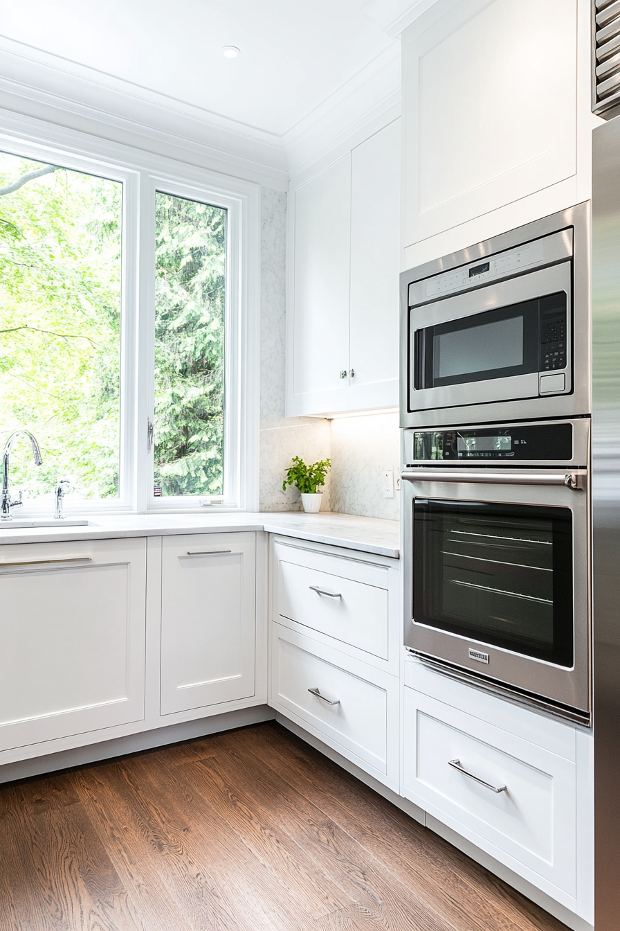 Slim refrigerator and built-in oven