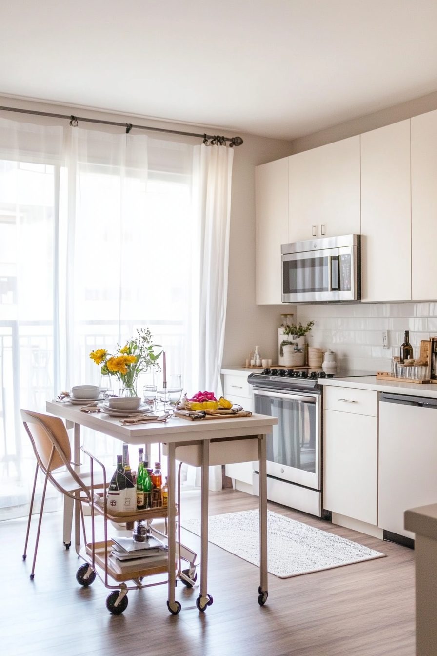 Kitchen island that doubles as a dining table