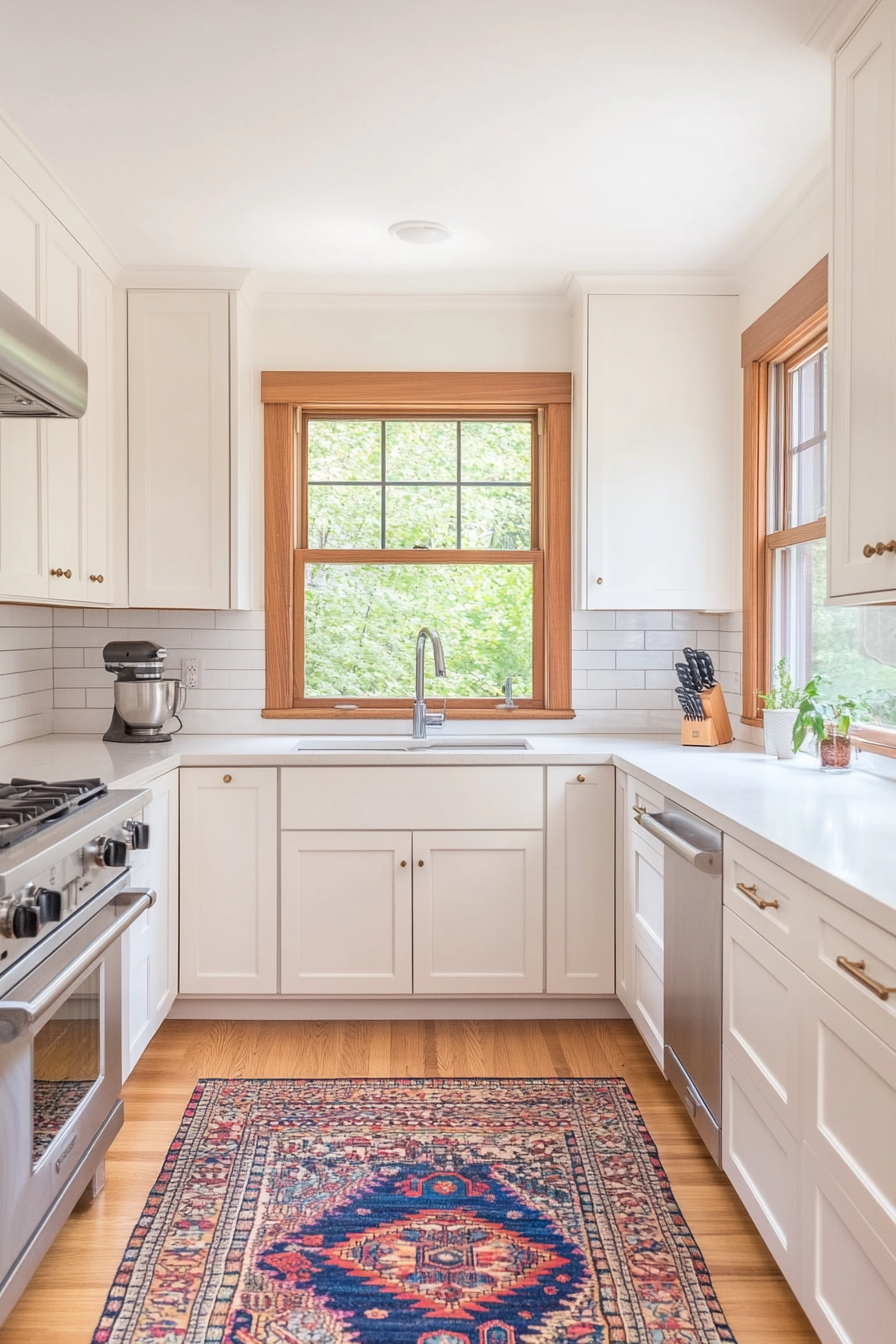 White cabinets, countertops, and backsplashes