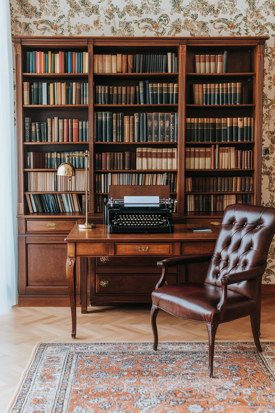 Vintage small office with antique elements