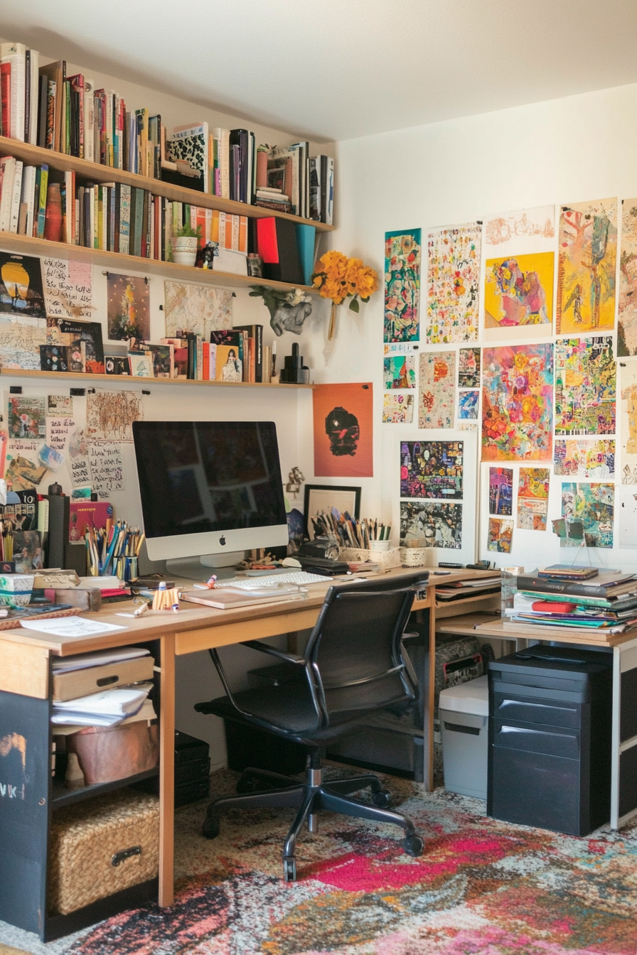 Personalized small office with unique decor