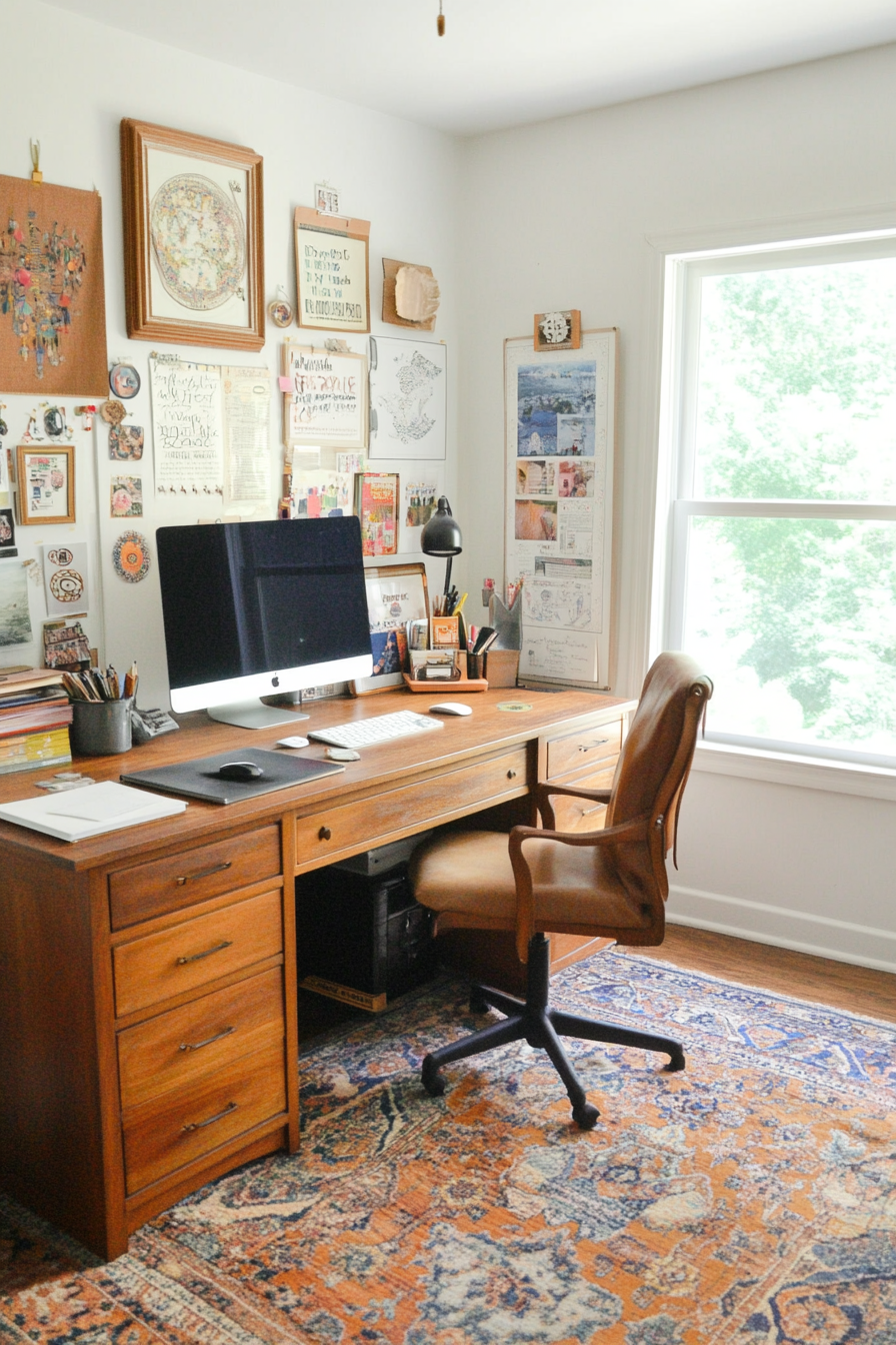 Personalized small office with unique decor