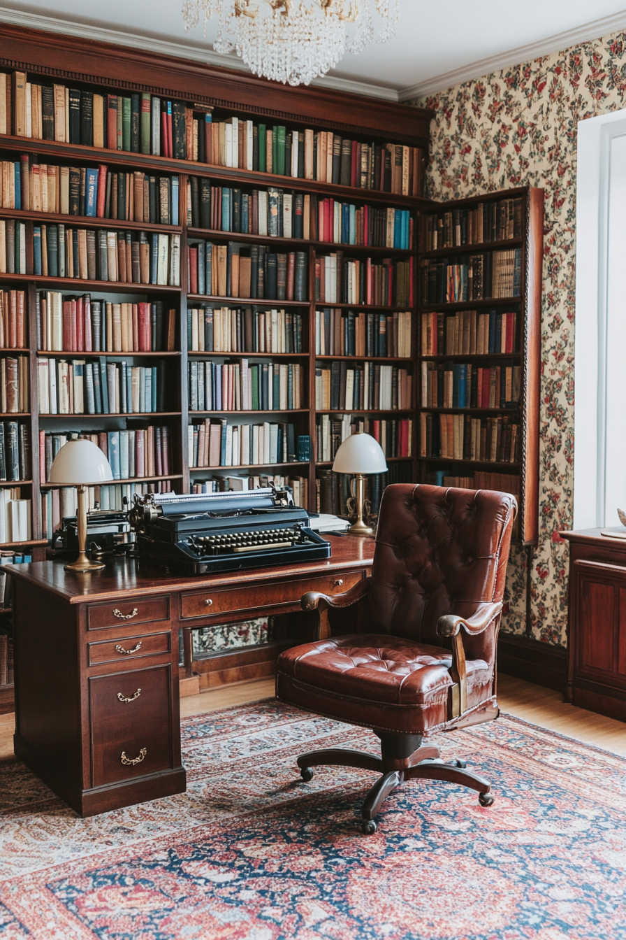 Vintage small office with antique elements