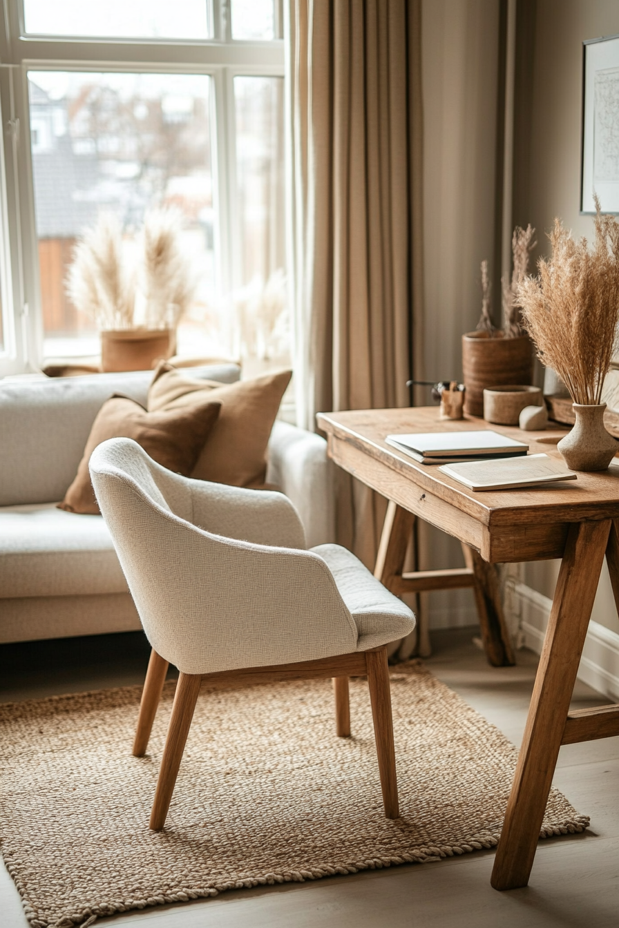 Cozy small office with warm colors