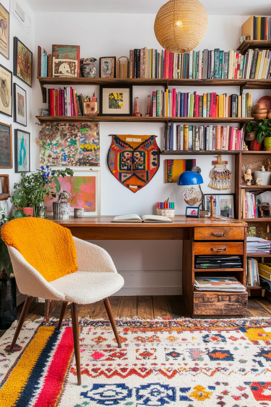 Eclectic small office with mixed styles