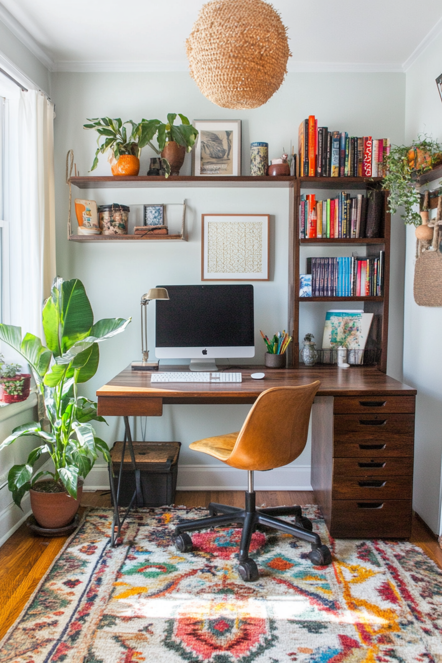 Eclectic small office with mixed styles