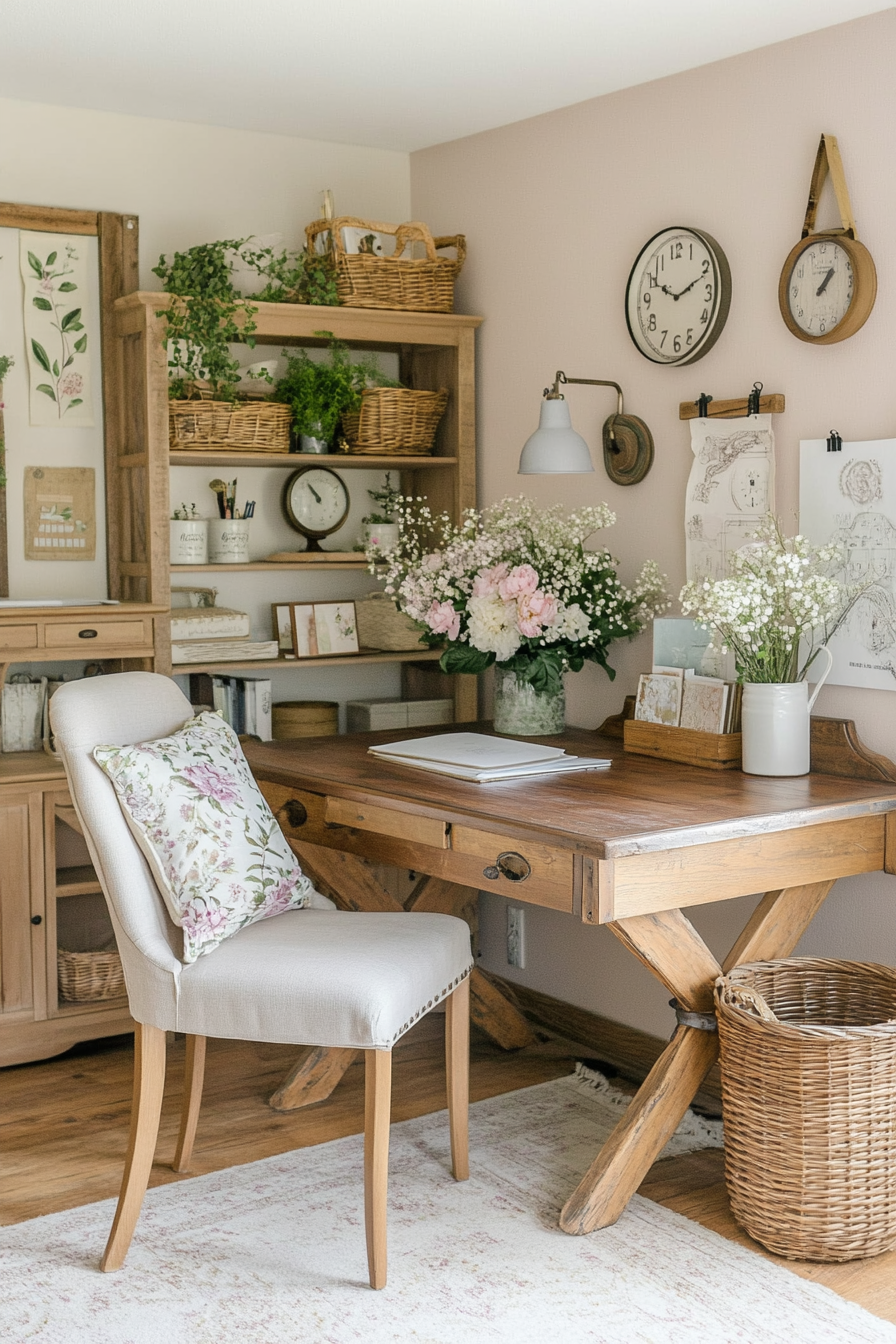 Cottage small office with rustic charm