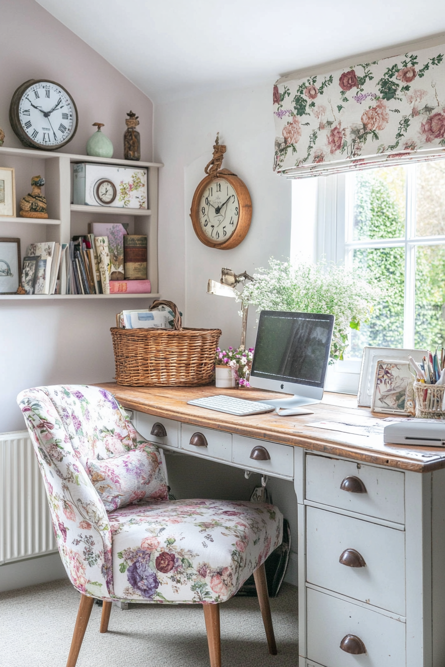 Cottage small office with rustic charm