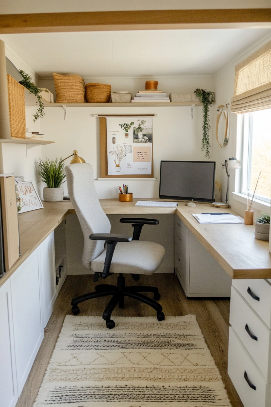 A cozy cubicle with ergonomic furniture