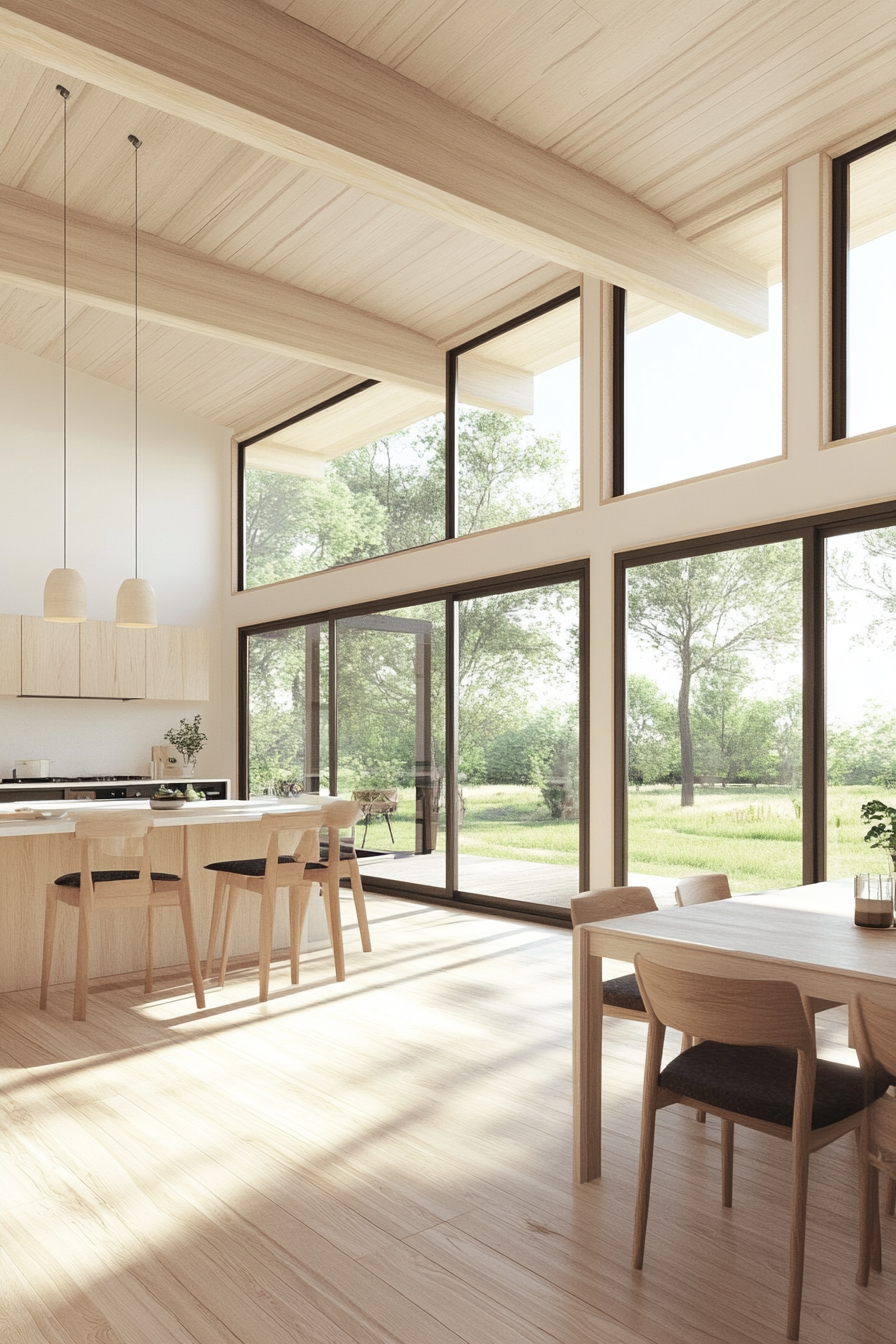Interior with open floor plan and integrated living spaces