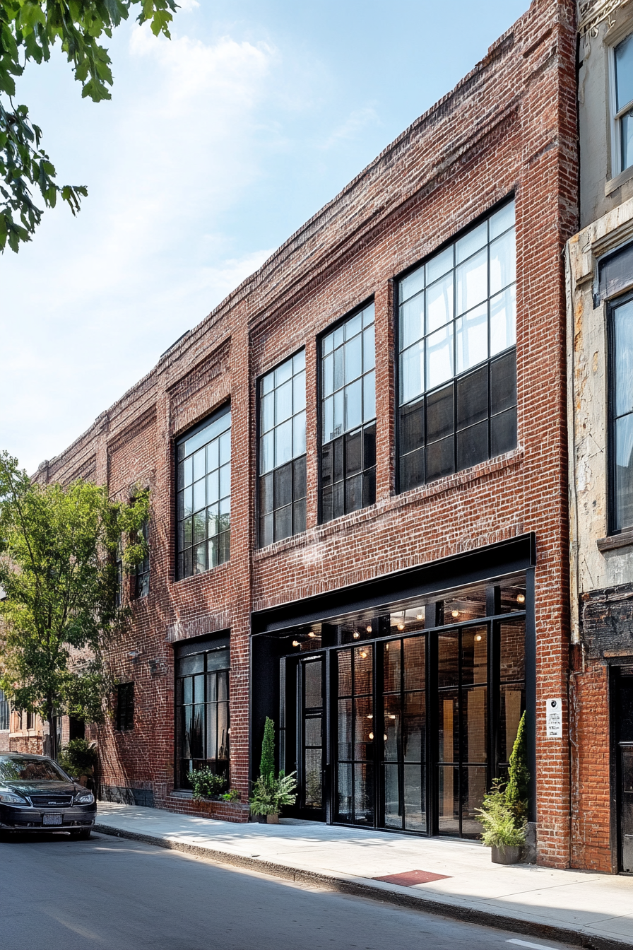 Adaptive reuse project converting old warehouse into modern home