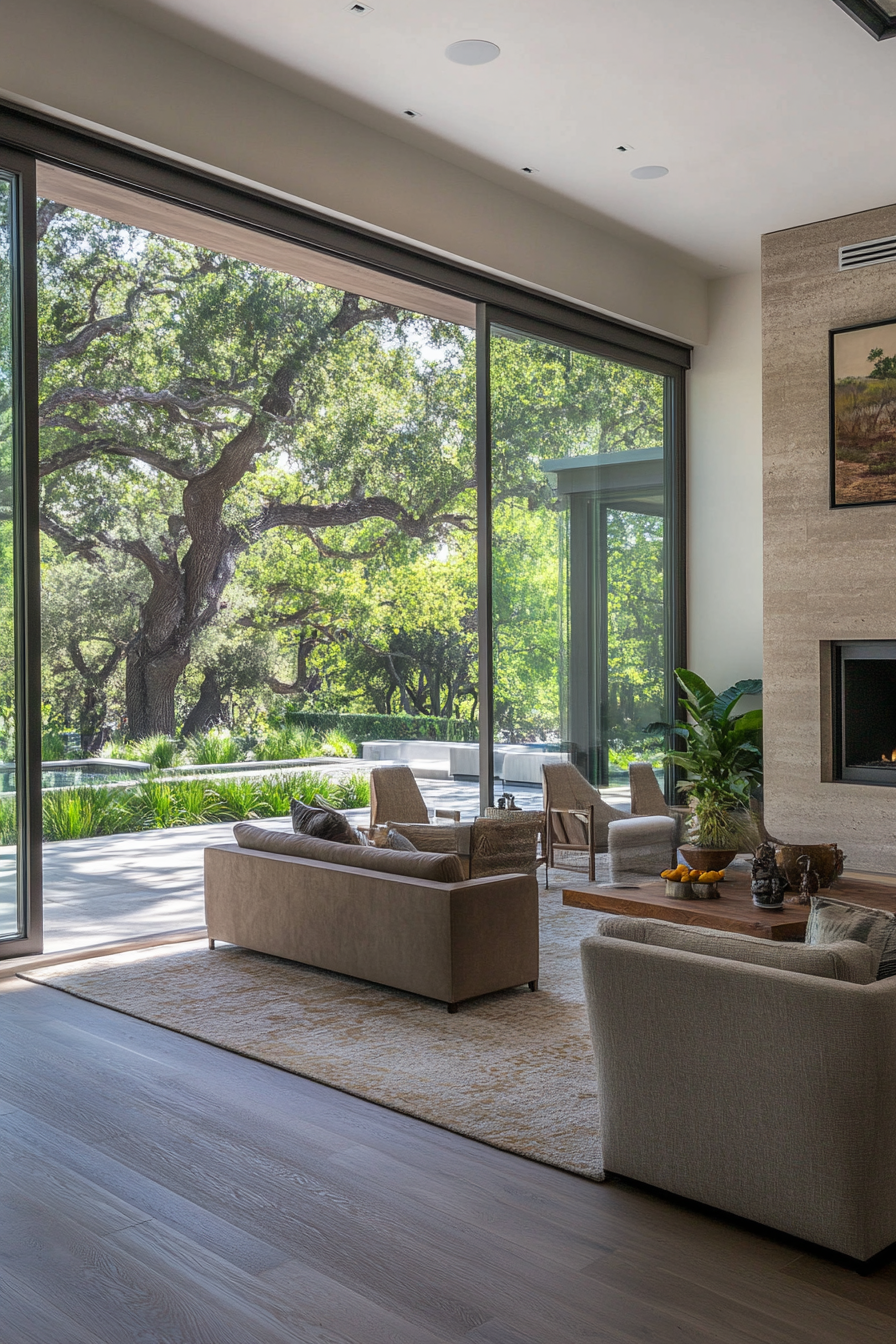 Interior with seamless indoor-outdoor living space