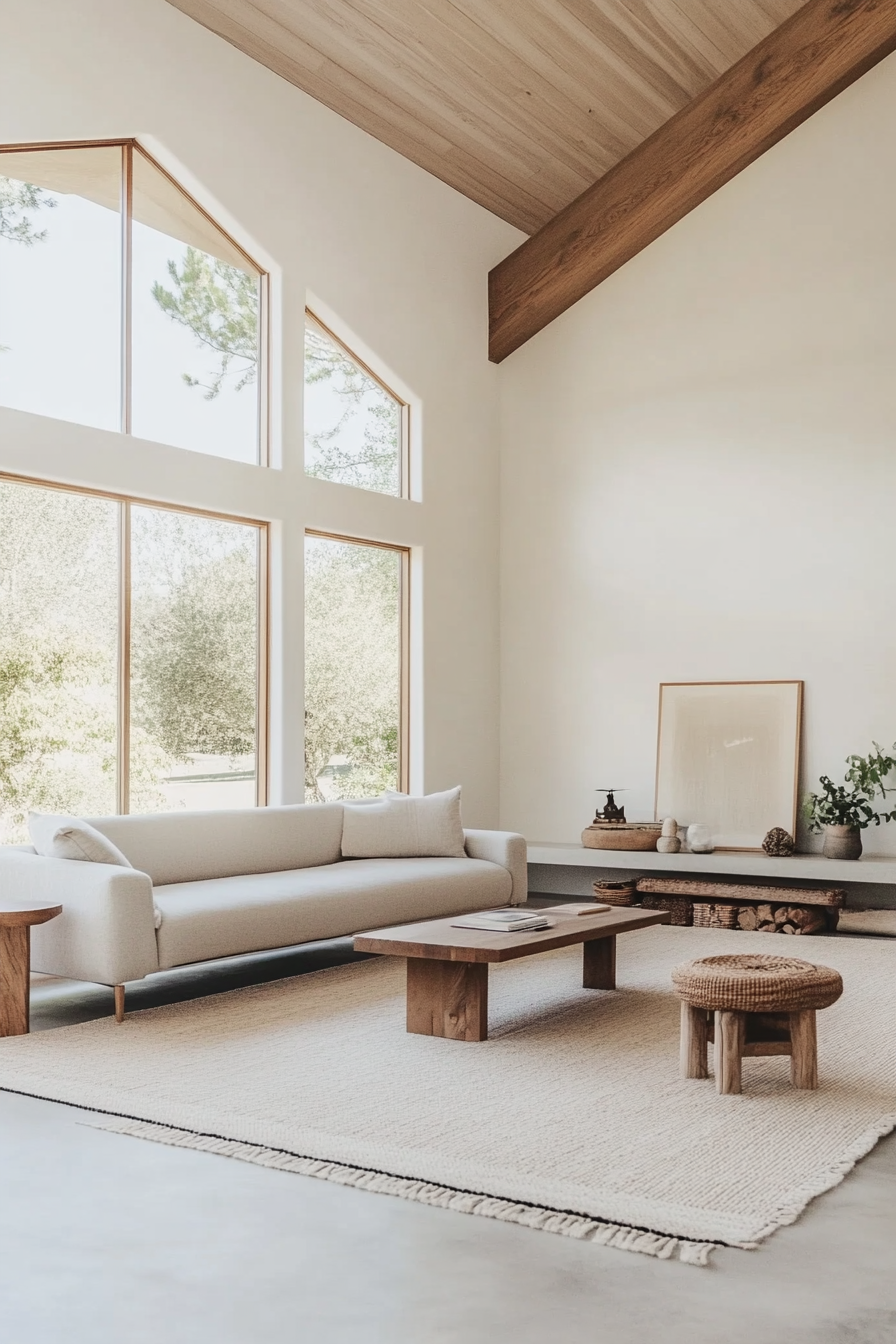 Interior of minimalist home with clean lines and neutral colors