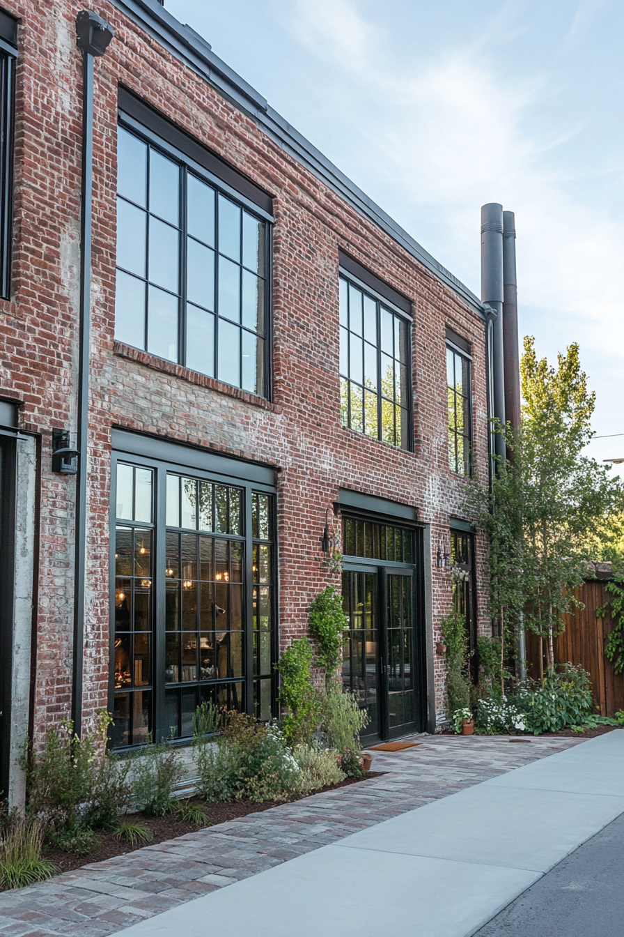 Industrial-style home with exposed brick and metal accents