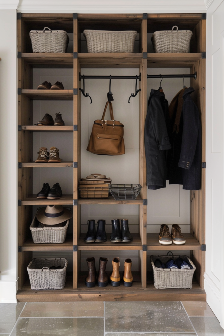 Multi-tier mudroom shoe rack