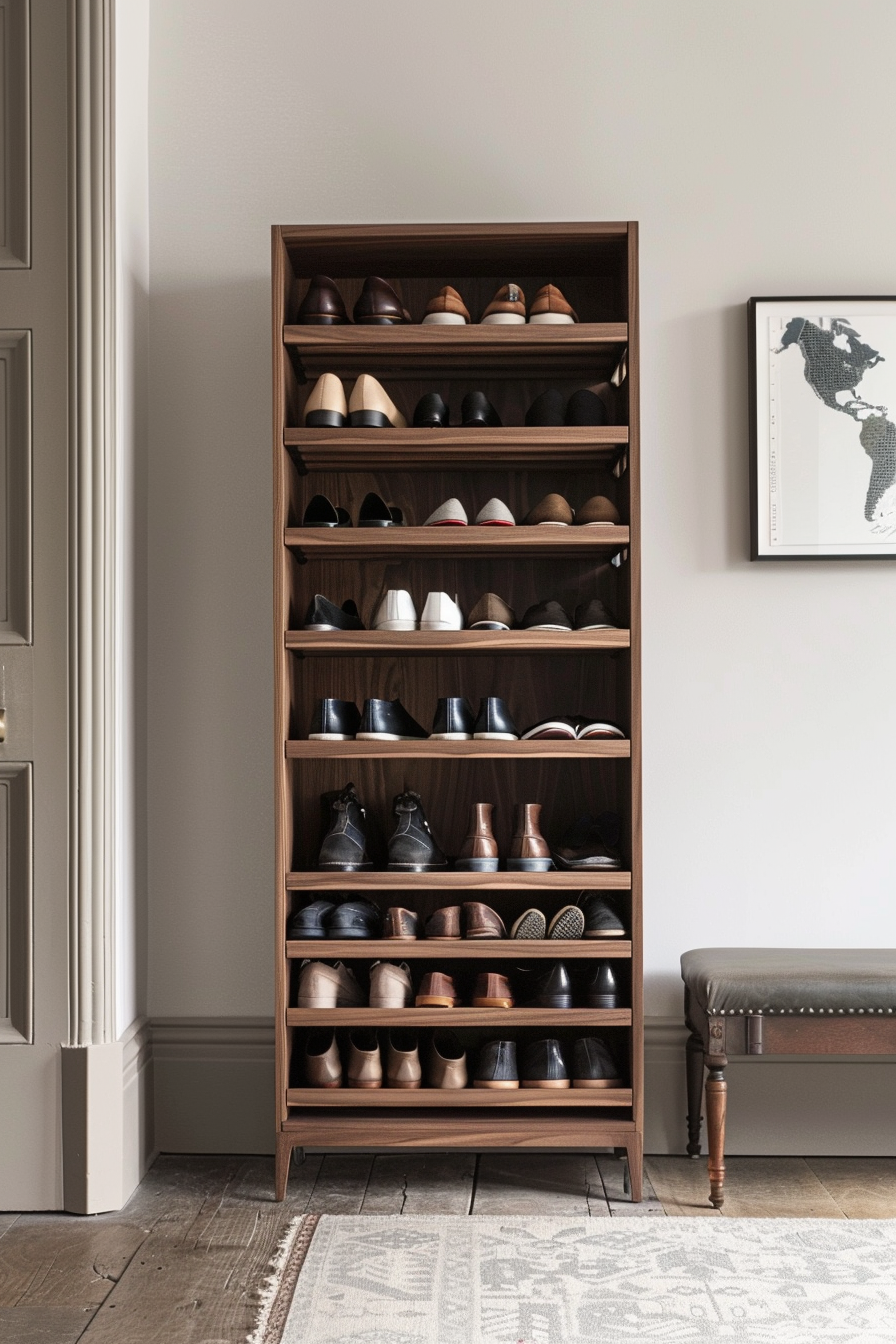 Multi-tier mudroom shoe rack