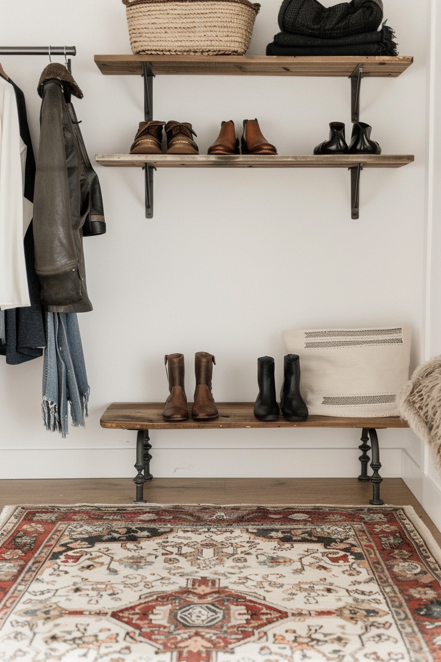 Floating shoe shelves with a modern design